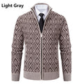 Herren modische Strickjacke mit grafischem Zipper-Design