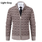 Herren modische Strickjacke mit grafischem Zipper-Design
