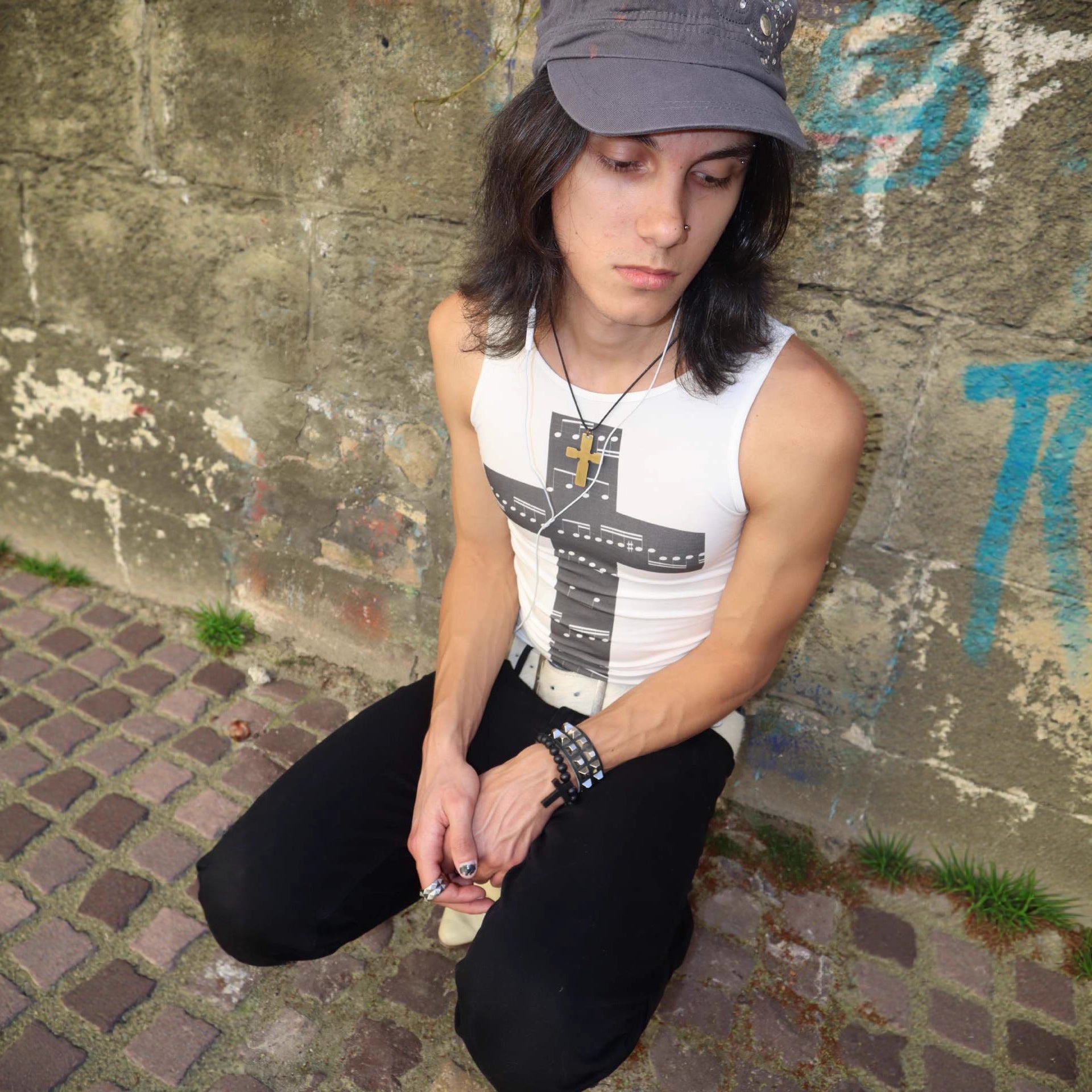 Damen Tanktop mit kreativem Noten-Design und figurbetontem Schnitt R&B