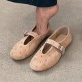 Damen elegante Ballerinas mit dekorativen Schmucksteinen und modischem Riemchen R&B