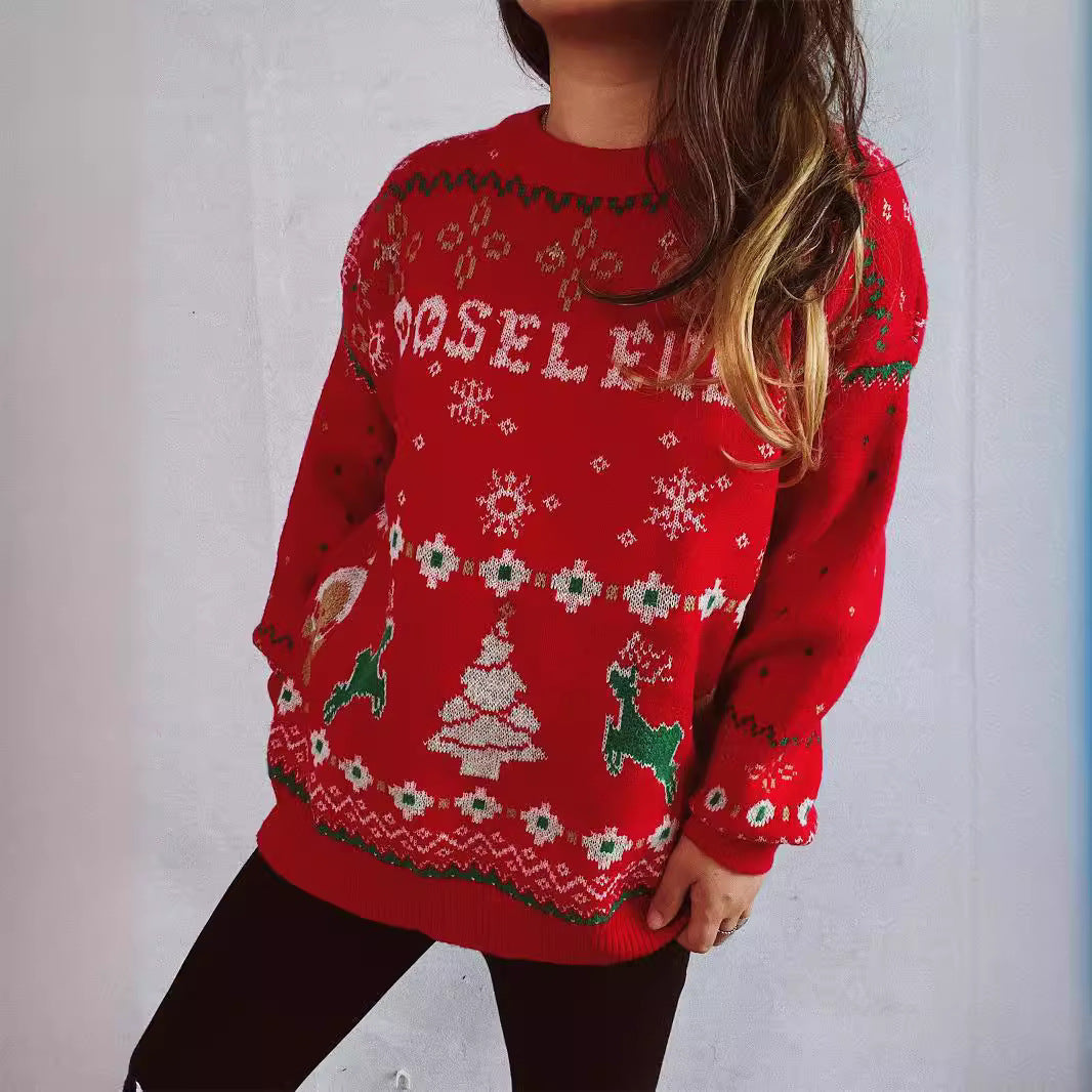 Damen Weihnachts-Pullover mit festlichem Motiv und weichem Material R&B