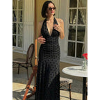 Damen Elegantes Maxikleid mit tiefem V-Ausschnitt und raffinierten Rüschendetails R&B