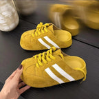 Damen Clogs im sportlichen Design mit hochwertigem Wildleder und klassischer Schnürung R&B