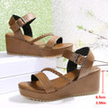 Damen Keil-Sandalen mit geflochtenem Riemen und verstellbarem Schnallenverschluss R&B