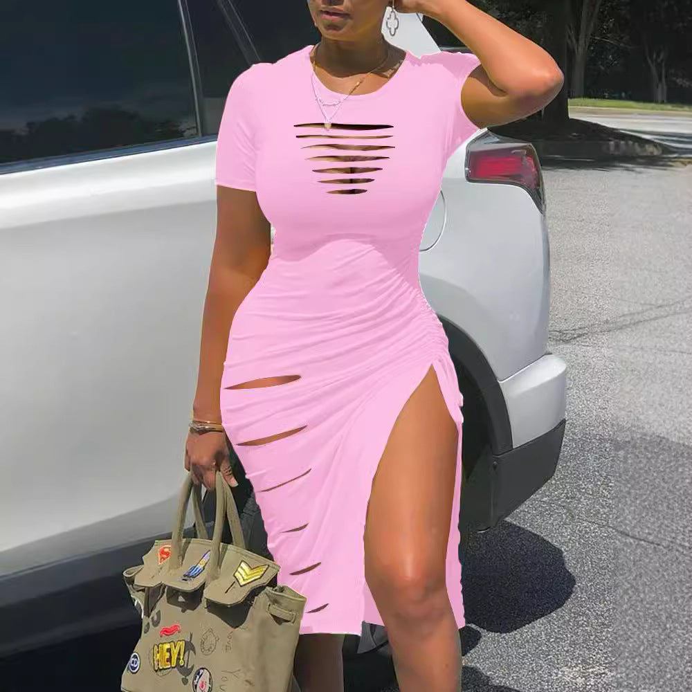 Damen Figurumspielendes Mini-Kleid mit Cut-Outs und seitlichen Schlitzen