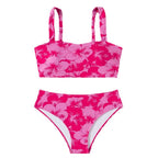 Damen Hochtailliertes Bikini-Set mit Quadrat-Ausschnitt-Oberteil