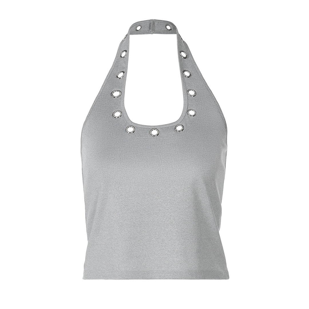 Damen sportliches Top mit modischen Details und tiefem Ausschnitt R&B