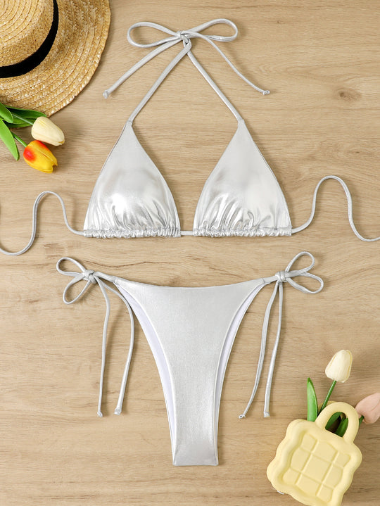 Damen Triangel-Bikini-Set mit verstellbaren Bändern R&B