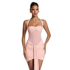Damen Strandkleid mit raffiniertem Wickeldesign und charmanten Rüscheneffekt R&B