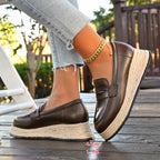 Damen Mokassins mit modischem Plateau und geflochtenem Detail R&B
