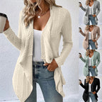 Damen Strickjacke mit fließendem Schnitt und Rippstruktur R&B