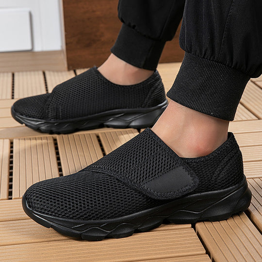 Damen atmungsaktive Slip-On Sneakers mit praktischem Klettverschluss R&B
