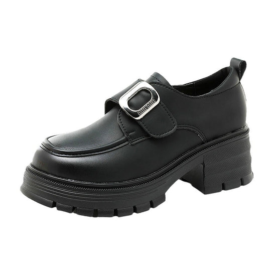 Damen modische Halbschuhe mit robustem Plateau und eleganter Schnalle R&B