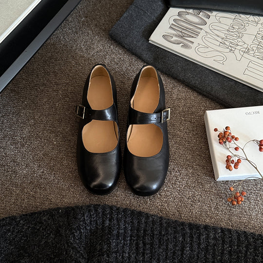 Damen Elegante und komfortable Mary-Jane Schuhe mit modischer Schnalle R&B