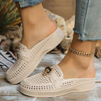 Damen Bequeme Slip-On Clogs mit dekorativem Einarbeitung R&B