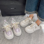Damen modische Sneakers mit detailverliR&Btem Satinband und glamourösen Applikationen R&B