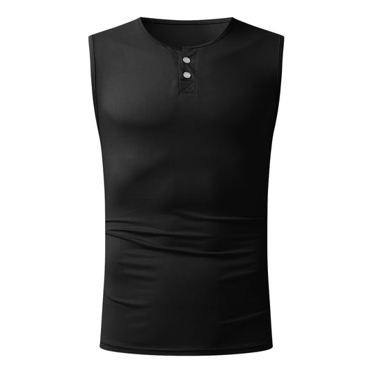 Herren Tanktop mit ausgewogenem Schnitt und praktischen Druckknöpfen R&B