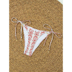 Damen Dreieck-Bikini mit dekorativem Ring und verstellbaren Bindändern