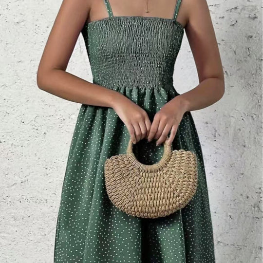 Damen Neckholderkleid mit luftiger Silhouette und feinem Punktmuster R&B