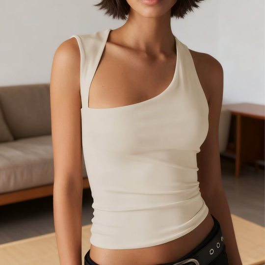 Damen Asymmetrisches Oberteil mit figurbetontem Schnitt und breiten Trägern R&B