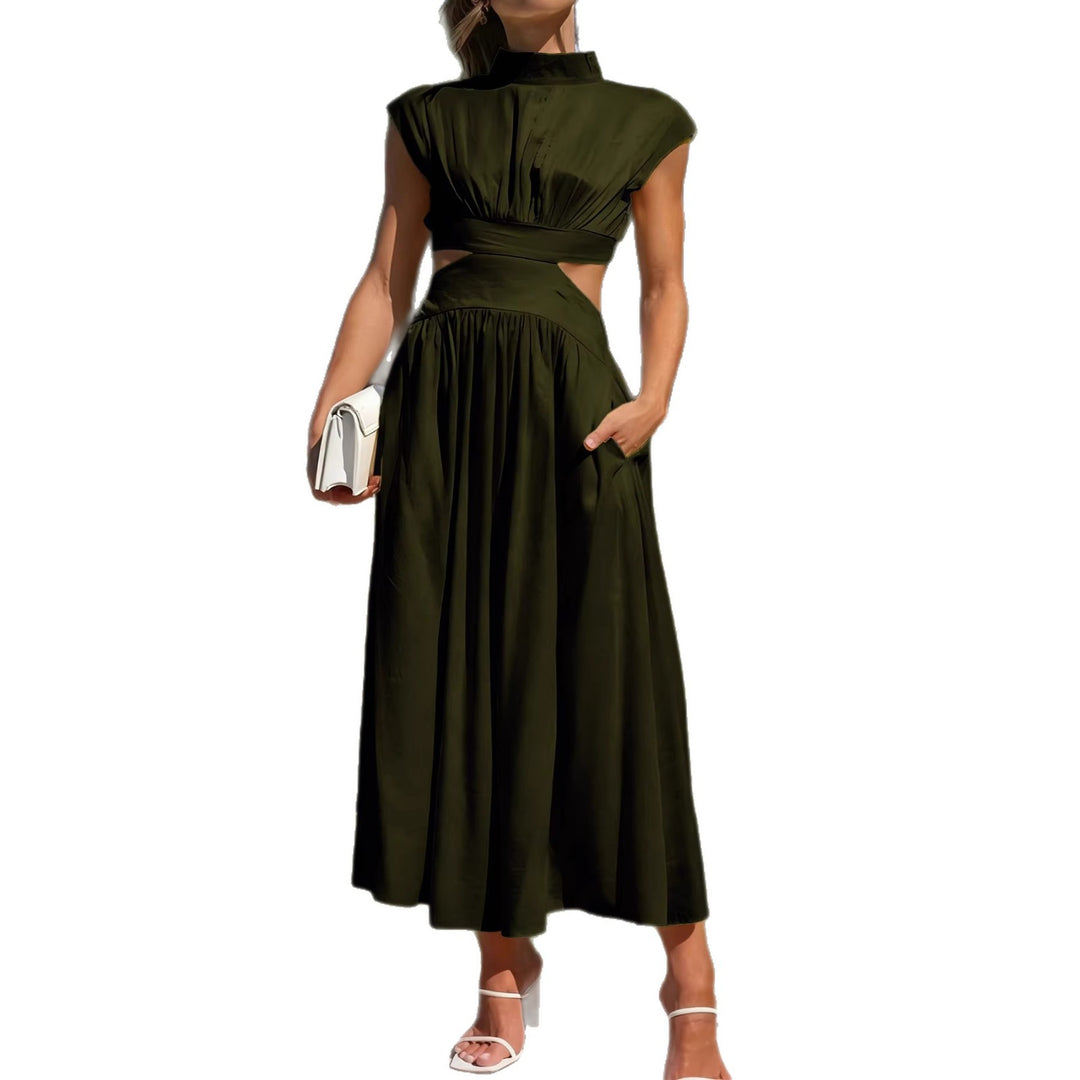 Damen Maxikleid mit elegantem Wickeldesign und raffiniertem Cut-Out R&B