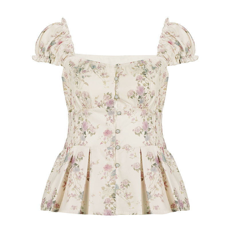 Damenbluse mit floralem Design und Rüschenärmeln R&B