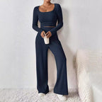 Damen Loungewear-Set mit elegantem strukturiertem Design