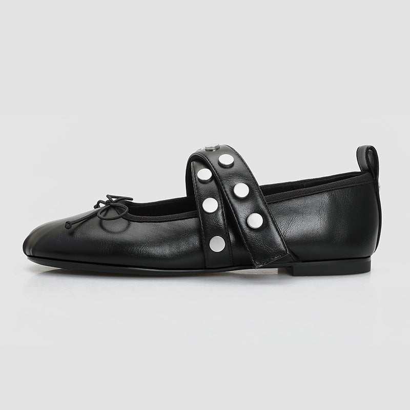Damen Ballerinas mit modischem Riemendesign und dekorativen Metallakzenten R&B