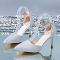 Damen elegante transparente High Heels mit glitzernden Akzenten R&B