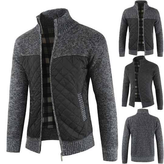 Herren Steppjacke mit Strickdetails R&B
