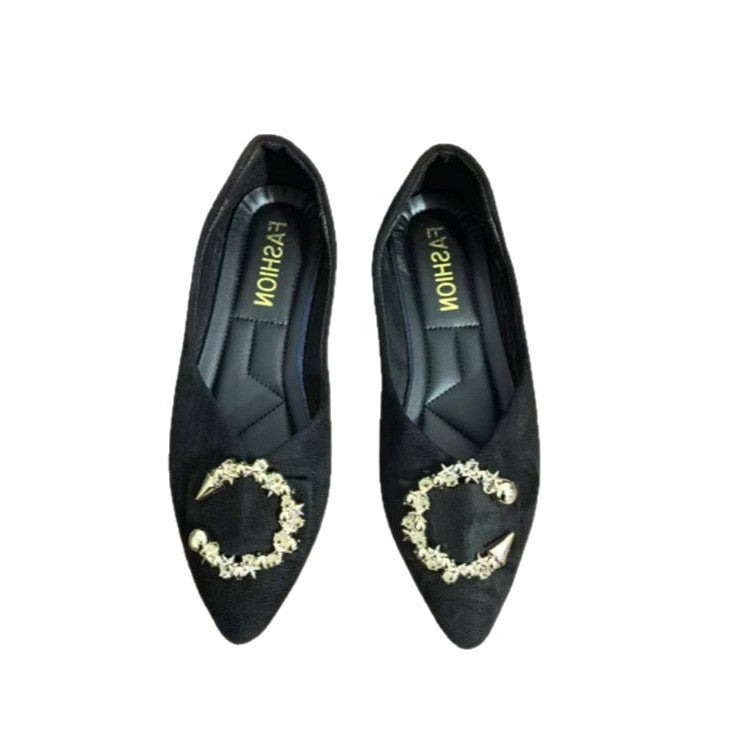Damen Ballerinas mit funkelndem Schmuckelement R&B