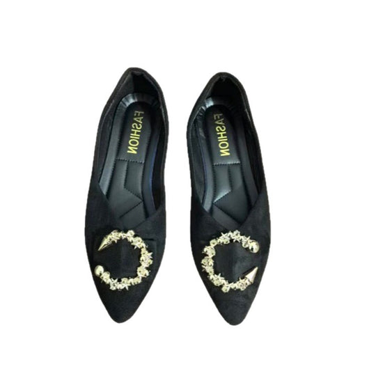 Damen Ballerinas mit funkelndem Schmuckelement R&B