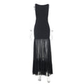 Damen Maxikleid mit transparentem unteren Saum R&B
