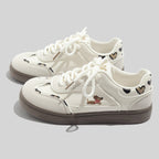 Damen modische Sneakers mit verspieltem Hunde-Design und bequemer Dämpfung