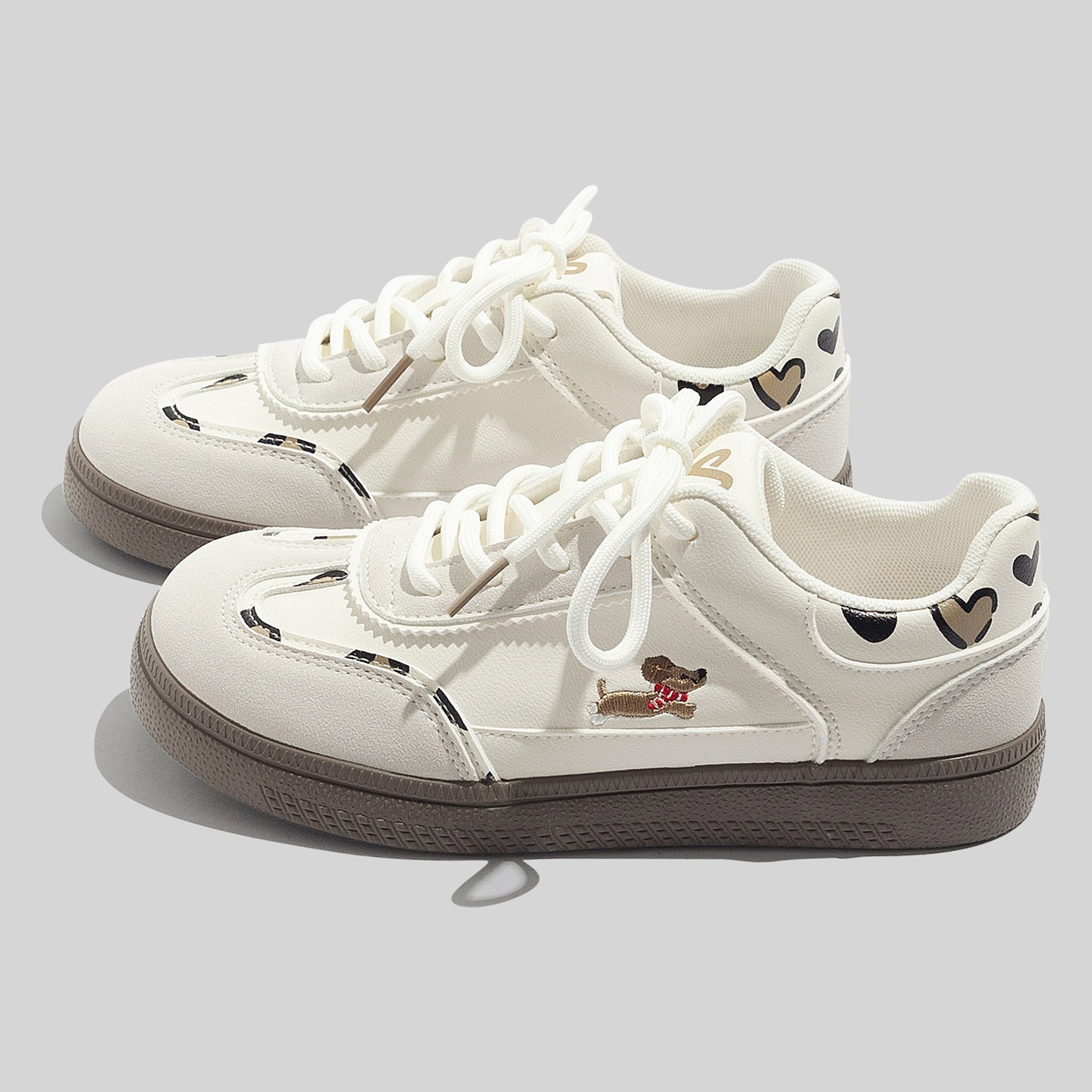 Damen modische Sneakers mit verspieltem Hunde-Design und bequemer Dämpfung
