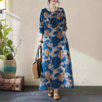 Damen Maxi-Kleid mit floralem Design und lässigem Schnitt R&B