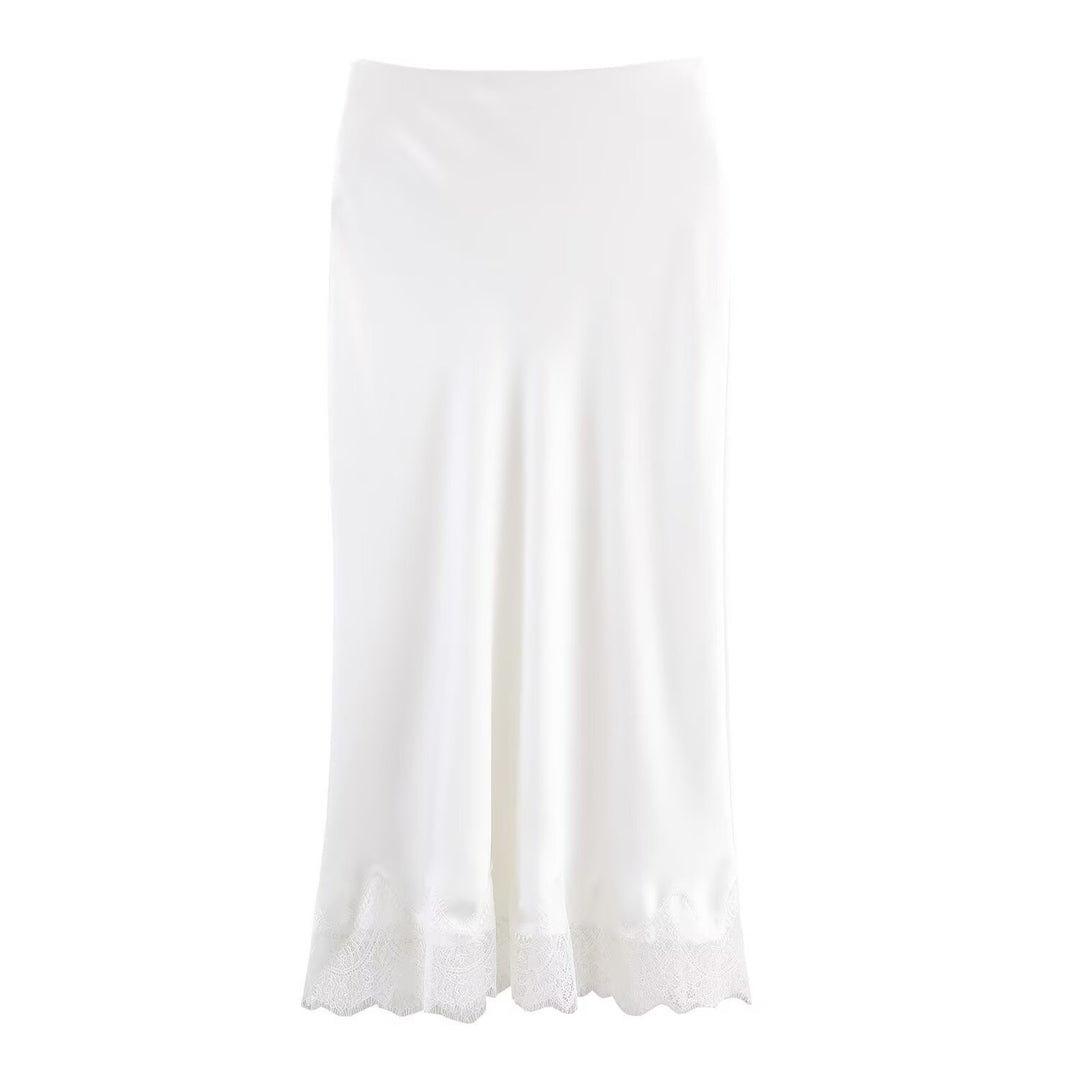 Damen elegantes Nachthemd mit zarter Spitzenverzierung R&B