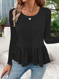Damen Langarmshirt mit voluminösem Peplumschnitt R&B