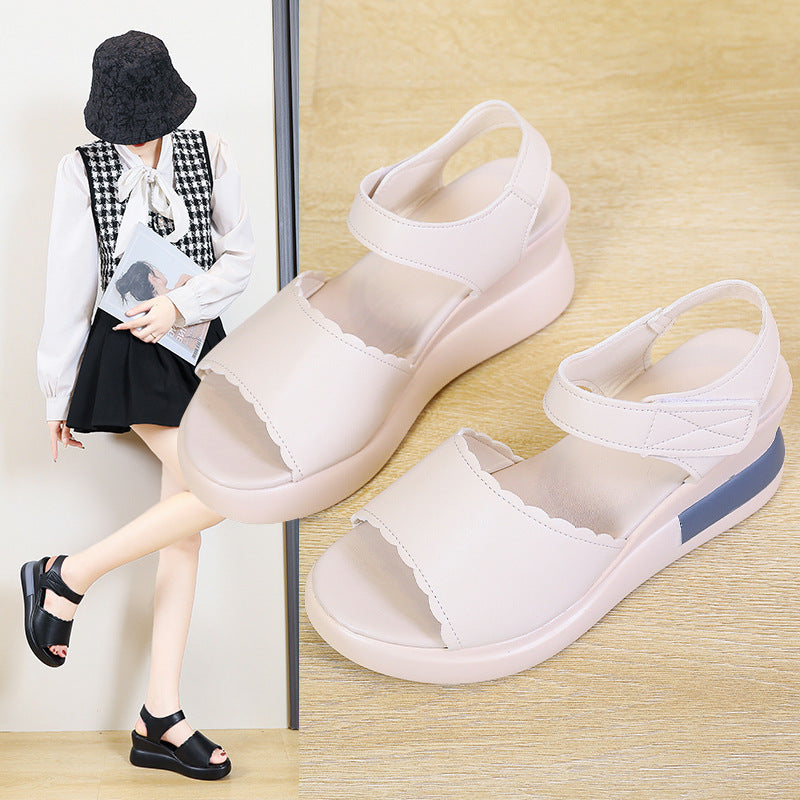 Damen Wedge-Sandalen mit komfortablem Fußbett und elegantem Riemendesign R&B