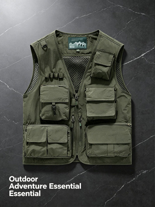 Unisex nan multifunktionale Outdoorweste mit zahlreichen Taschen und Netzfutter R&B
