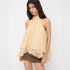 Damen Schwingender Chiffon-Rock mit Schleifenverschluss R&B