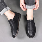 Damen Elegante Slip-On Lederschuhe mit rutschfester Sohle R&B