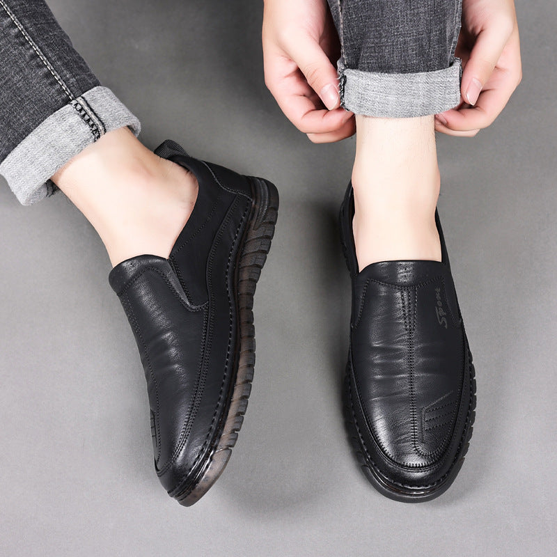 Damen Elegante Slip-On Lederschuhe mit rutschfester Sohle R&B