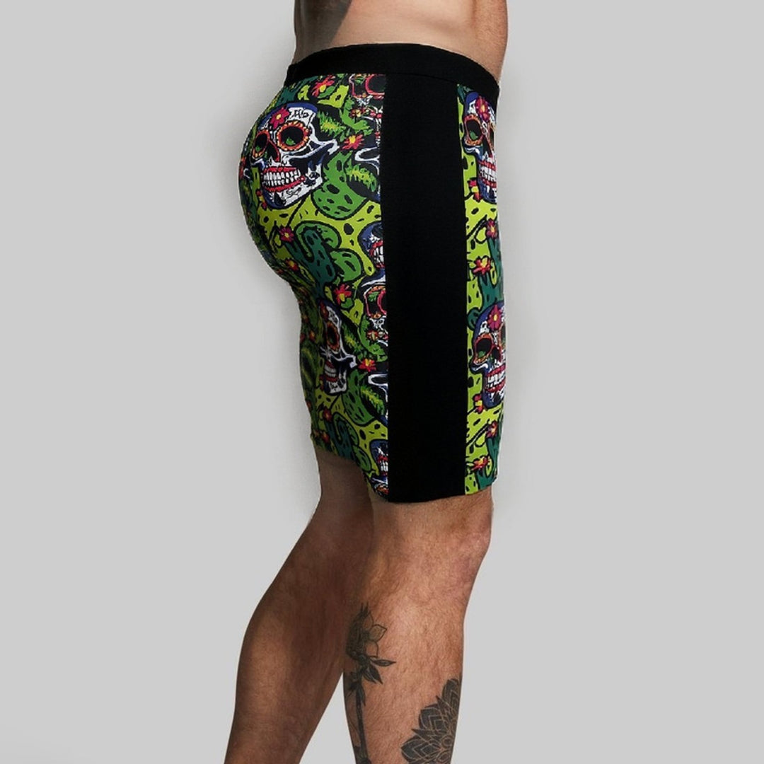 Herren Badeshorts mit kreativem Totenkopf-Design und elastischem Bund R&B
