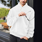 Herren nan eleganter Strickpullover mit Schalkragen, Knopfleiste am Ausschnitt und Karo-Waffelstruktur R&B