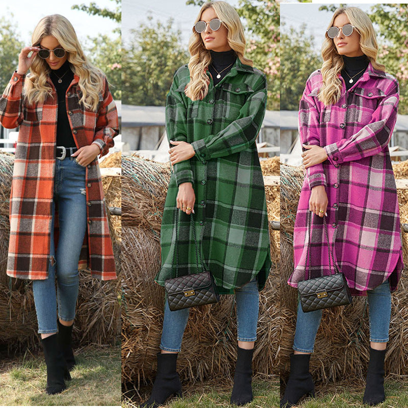 Damen Flanellhemd-Kleid mit Karomuster R&B