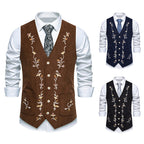 Herren elegante Weste mit floralem Stickdesign R&B