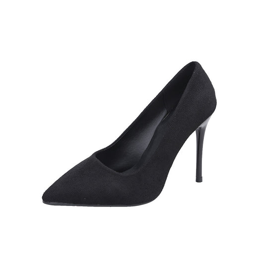 Damen nan spitze Veloursleder-Optik Pumps mit gepolstertem Fußbett und schlankem Stilettoabsatz R&B