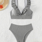 Damen Zweiteiliges Badeoutfit mit Rüschen R&B
