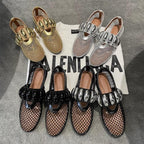 Damen Modische Mesh-Sandalen mit metallischem Akzent R&B